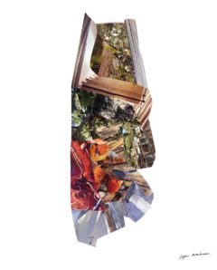 Bouillabaisse enchantée,<br/>Collage 45 cm x 75 cm 2017