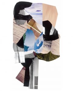 Soulages meets Bartok <br/>Collage 68 cm x 81 cm   
   2017