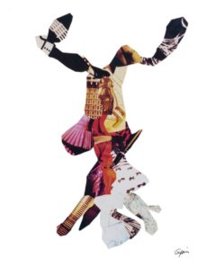 Métempsychose vitrifiée<br/>Collage  45 cm x 99 cm 1997